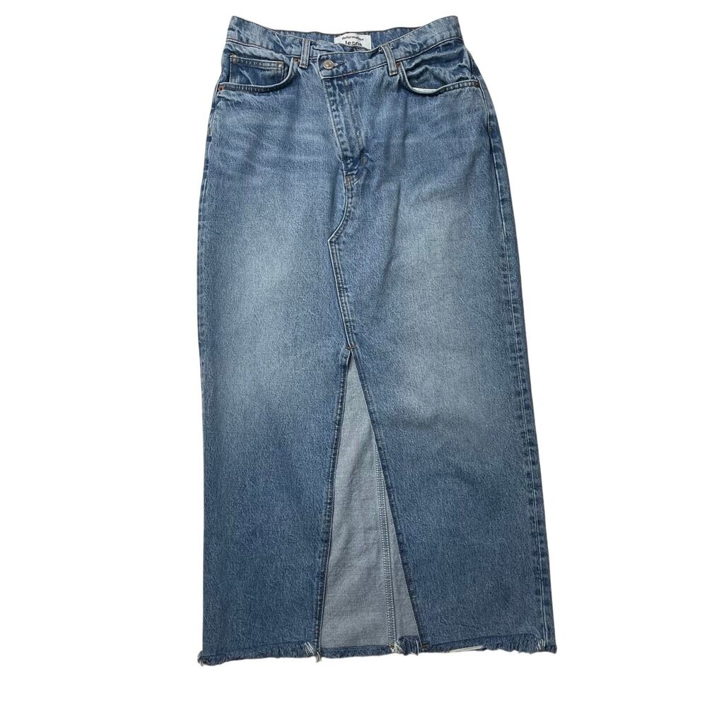 Reformation Nila Long Denim Midi Skirt Size 29 Women's High Waist Organic Cotton - Picture 2 of 8